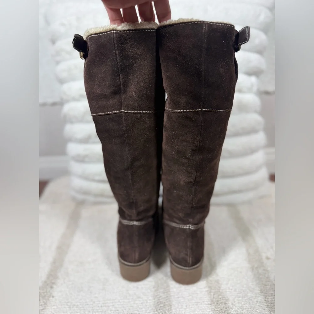 Michael Kors Dark Brown Over the Knee Boots Suede